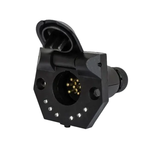 KT Accessories 7 Pin, Small Round Trailer Socket, LED