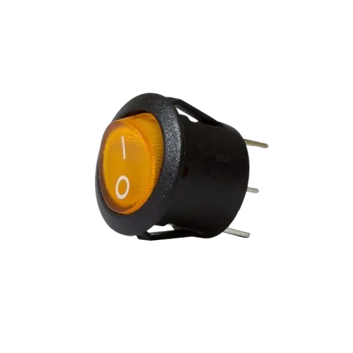 KT Accessories Amber Illuminating Round Rocker Switch, On/Off, 20mm Diameter, 10Amps at 12V, Bulk Pack