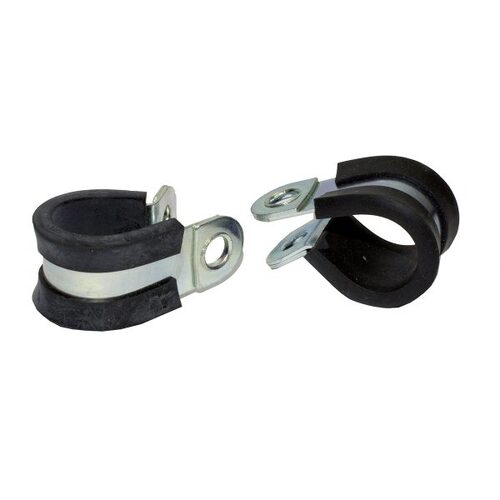 KT Accessories Cable Clamps, Metal, Rubber, 22mm, Pkt 2