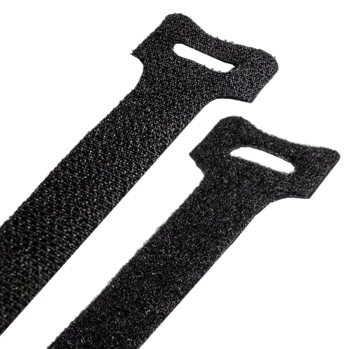 KT Accessories Velcro Straps, Black, 200mm Long x 19mm Wide, 100 Pack