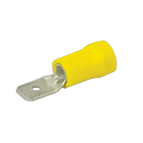 KT Accessories Terminals, Male, Yellow, 6.3mm, Pack 8