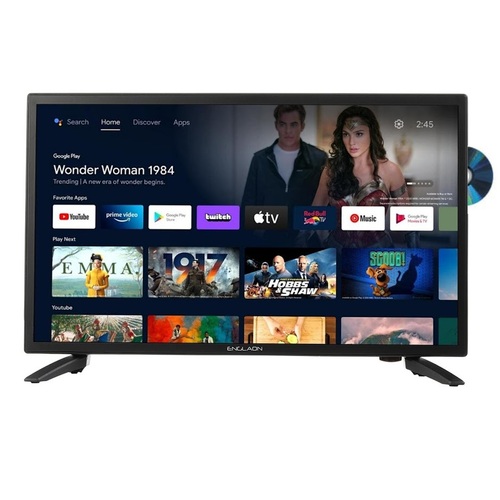 ENGLAON 22'' Full HD Smart 12V TV With Built-in DVD Player & Chromecast & Bluetooth Android 11