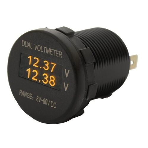 Lv Automotive Oled Dual Voltmeter 8 - 60Vdc Flush Mount