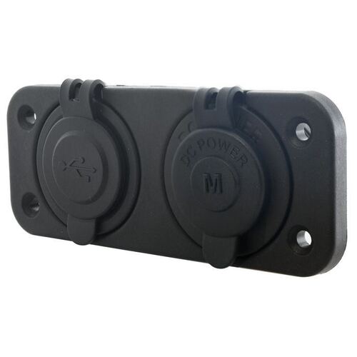 Dual Flush Mount With 1 X Usb Socket & 1 X Merit Socket With Covers