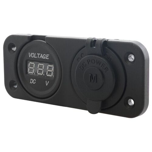 Dual Flush Mount With 1 X Voltmeter & 1 X Merit Socket With Cover