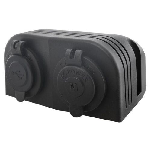 Dual Surface Mount With 1 X Usb Socket & 1 X Merit Socket With Covers