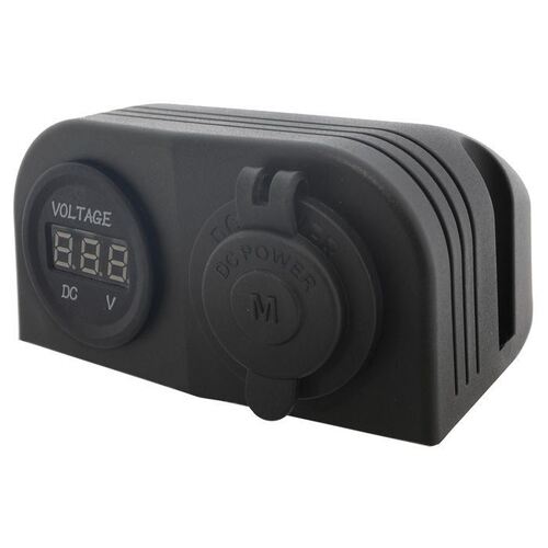 Dual Surface Mount With 1 X Voltmeter & 1 X Merit Socket With Cover