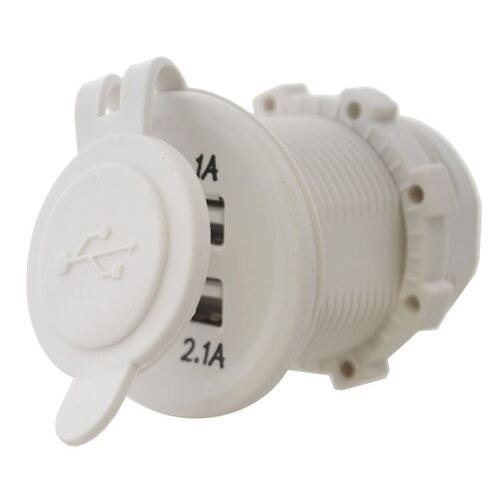 White Usb Socket With Cover | Outback Equipment