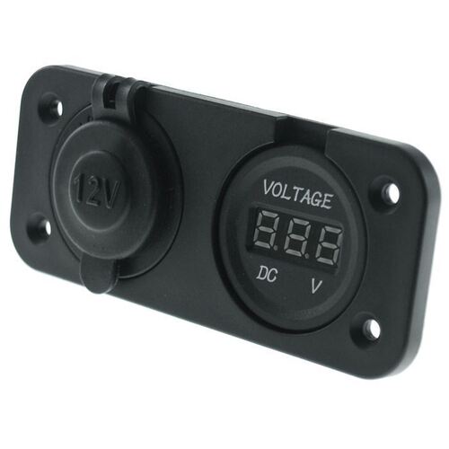 Dual Flush Mount With 1 X Cigarette & 1 X Voltmeter Meter With Acc Cover