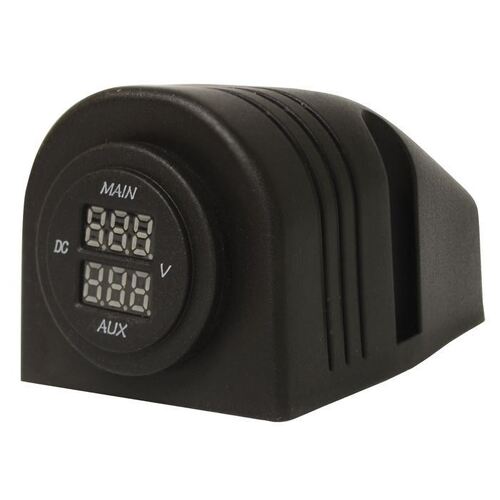 Surface Mnt Voltmeter 6 - 60V Main & Aux. Batteries Dual Voltmeter