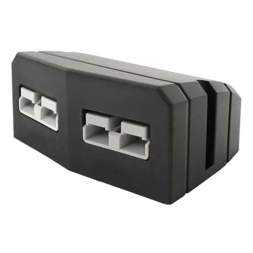 Dual 50A Connector Surface Mnt Grey Plugs And Black Panel