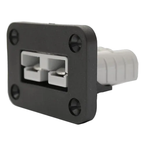 50A Power Connector Panel Mnt Grey Plug And Black Panel