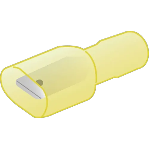 Fully Insulated Male Blade Yellow Polycarbonate 6.3X0.8M 10 Pack