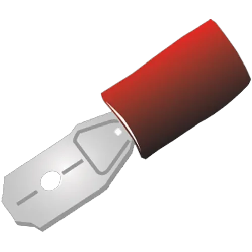 Blade Male Terminal Red 14Pk Vinyl Insulated Suits: 2.5-3Mm Cable 6.3X0.8Mm