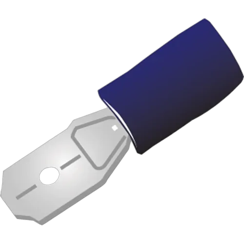 Blade Male Terminal Blue 14Pk Vinyl Insulated Suits: 4Mm Cable 6.3X0.8Mm