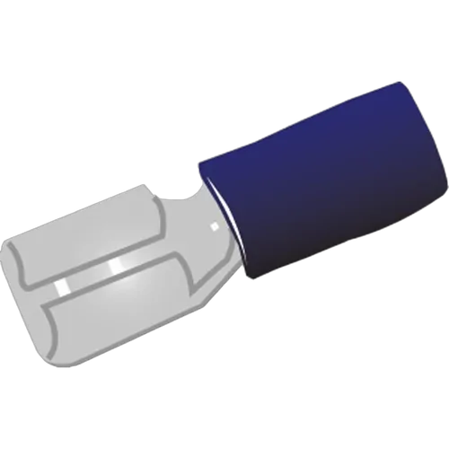 Blade Fem Terminal Blue 100Pk Vinyl Insulated Suits: 4Mm Cable 6.3X0.8Mm