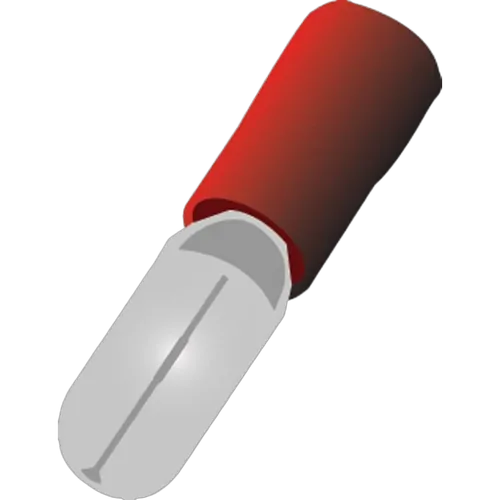 Bullet Terminal Male Red 100Pk Vinyl Insulated Suits: 2.5-3Mm Cable 4Mm