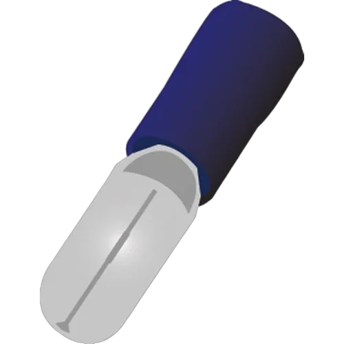 Insulated Male Bullet Blue Polycarbonate 5Mm 100 Pack