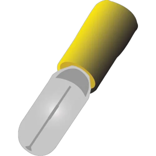 Bullet Term Male Yellow 50Pk Vinyl Insulated Suits: 5-6Mm Cable 5Mm