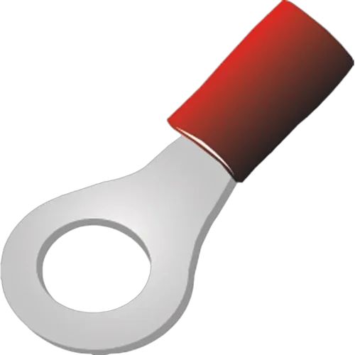 Ring Terminal Ins Red 16Pk Vinyl Insulated Suits: 2.5-3Mm Cable 6.3Mm