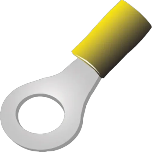 Ring Terminal Ins Yellow 50Pk Vinyl Insulated Suits: 5-6Mm Cable 13Mm
