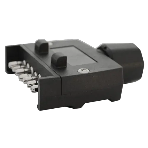 7 Pin Flat Trailer Plug [Ea] Nickel Plated Terminals Screw Nut S/S Screws