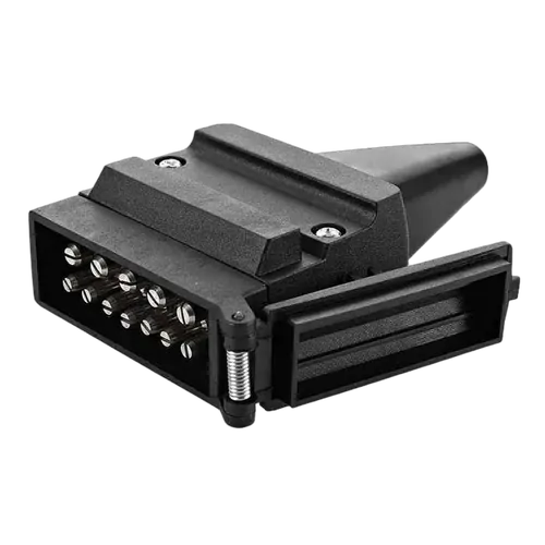 12 Pin Flat Trailer Plug [Ea] Nickel Plated Terminals S/S Screws