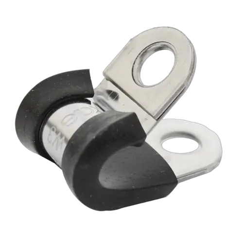9Mm S/S Cable Clamp [10Pcs] Width 15Mm Hole Size 6.4Mm Epdm Rubber Stainless Steel