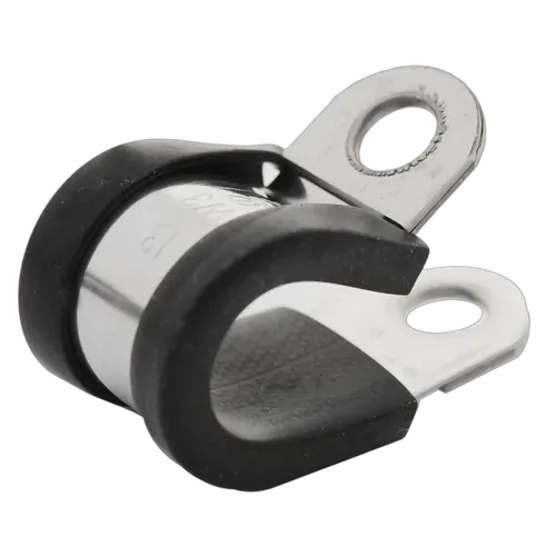 15Mm S/S Cable Clamp [10Pcs] Width 15Mm Hole Size 6.4Mm Epdm Rubber Stainless Steel