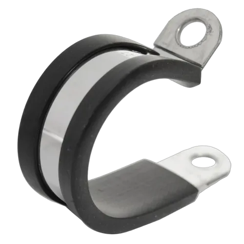 32Mm S/S Cable Clamp [10Pcs] Width 15Mm Hole Size 6.4Mm Epdm Rubber Stainless Steel