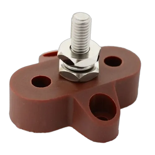 M10 X 35.5Mm Red Power Post 48V/300A S/S Stud & Washer Nylon & Fibreglass Base