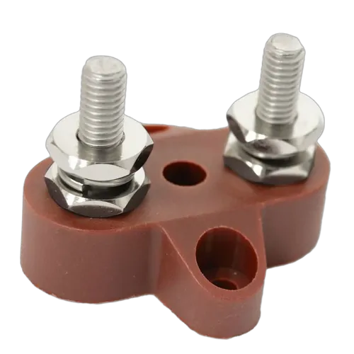 M8X32.5Mm Red Twin Power Post 48V/200A S/S Stud & Washer Nylon & Fibreglass Base