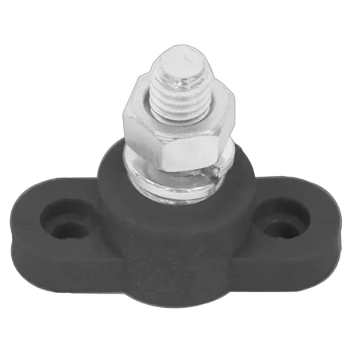 3/8In 250A Power Post Black Zinc Plated Brass Post Thermoplastic Base