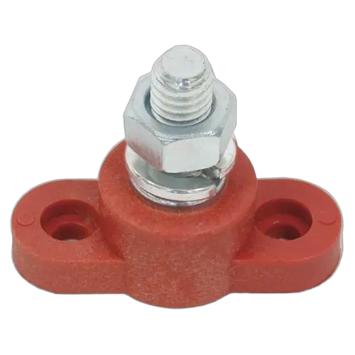 3/8 In 250A Power Post Red Zinc Plated Brass Post Thermoplastic Base