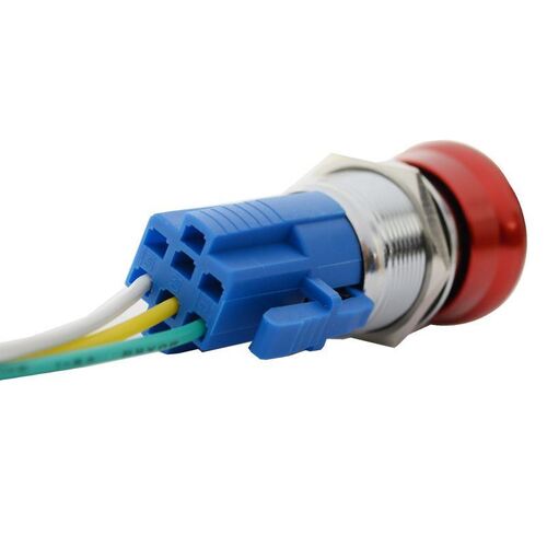 No/Nc Panel Mnt Metal E-Stop Pre-Wired 150Mm Twist To Reset 28Mm M/Head 22Mm Hole Dia.