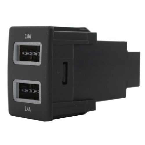 Isuzu Dmax 2Xusb Port 3.0/2.4A Bt-50 D-Max & Mux 2020-On Blue Led Max 31X20Mm Hole Size