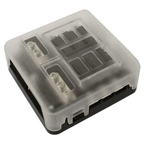 Fuse Block 6 Way Ats Fuse Negative Bus Bar & Red Led Fuse Blown Led On