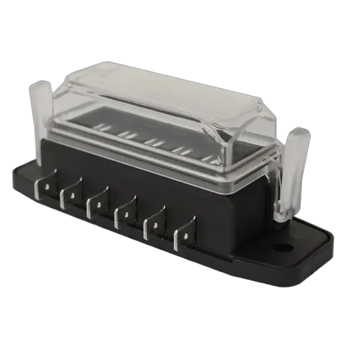 6 Way Mini And Ats Fuse Block With Weatherproof Clear Cover