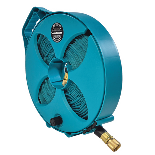 Flat Out Drink Water Hose on Narrow Multi-Reel 12.5m Teal
