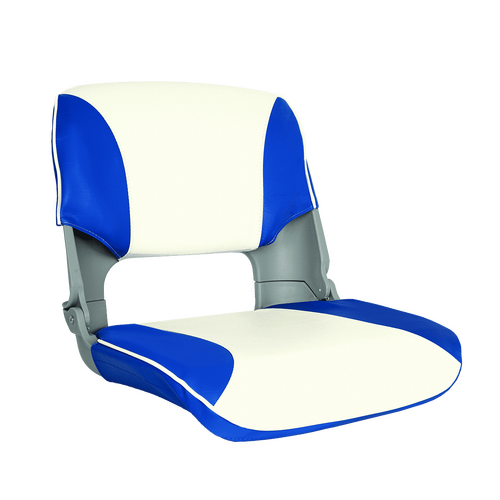 Skipper Seat Folding Upholstered Blue/White