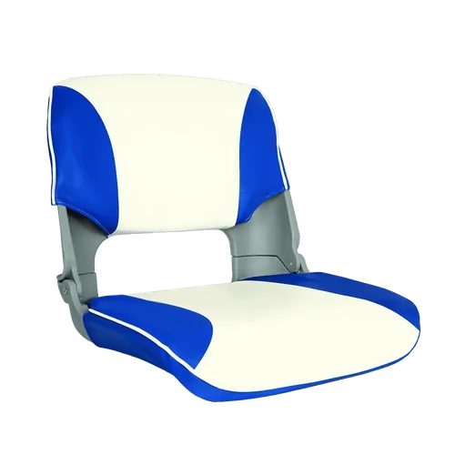 Skipper Seat Folding Upholstered Blue/White