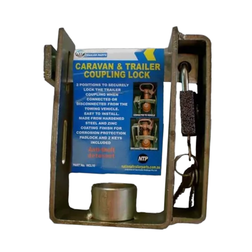 Mister Hitches Trailer Coupling Lock, Two Way Use, w/ Padlock (Ntp)