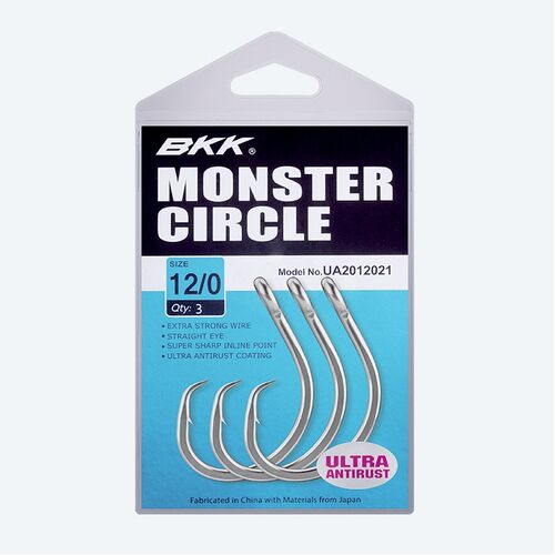 BKK Monster Circle Hooks - 12/0 - 3 Per Pack