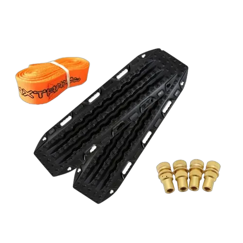 MAXTRAX MKII Black Recovery Tracks With Brass Tyre Deflators
