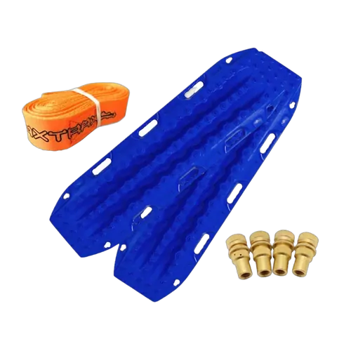MAXTRAX MKII Blue Recovery Tracks With Brass Tyre Deflators
