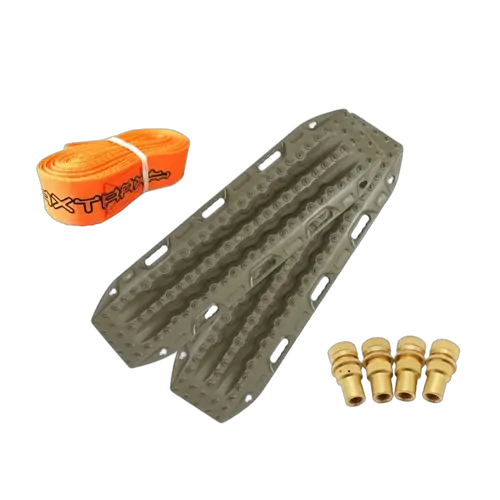 MAXTRAX MKII Olive Recovery Tracks With Brass Tyre Deflators