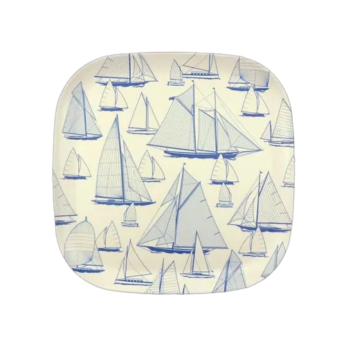 NautiGo Bamboo Plate - 22cm - 'Sail Away'