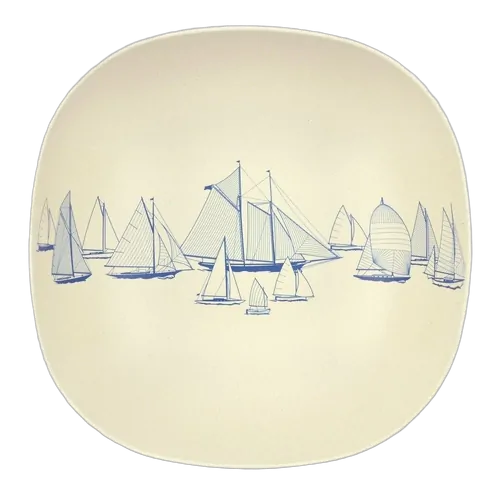 NautiGo Bamboo Salad Bowl - 23cm - 'Sail Away'