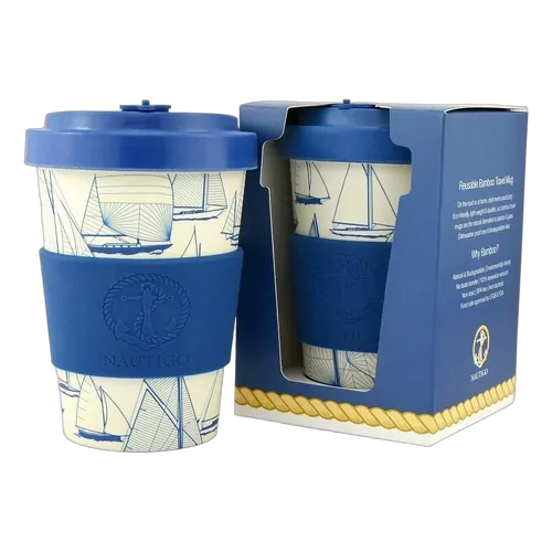 NautiGo Bamboo Travel Mug - 400ml - 'Sail Away'