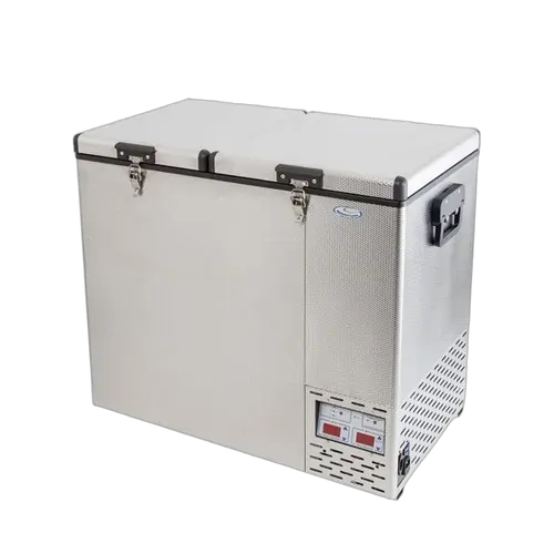 National Luna 110lt Fridge 2 Door Dual Thermostat Stainless Steel